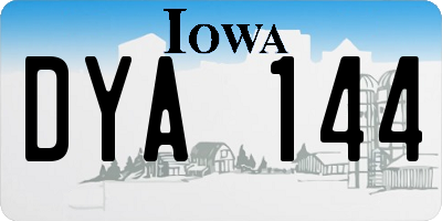 IA license plate DYA144