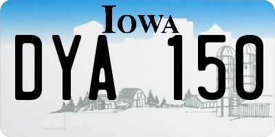 IA license plate DYA150
