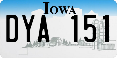 IA license plate DYA151