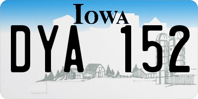 IA license plate DYA152