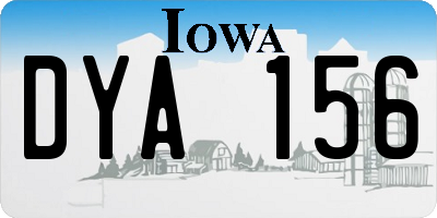 IA license plate DYA156