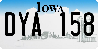 IA license plate DYA158