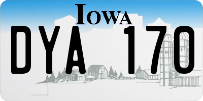 IA license plate DYA170