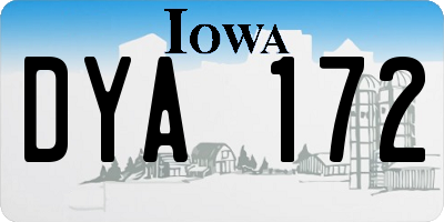 IA license plate DYA172