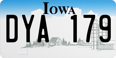 IA license plate DYA179