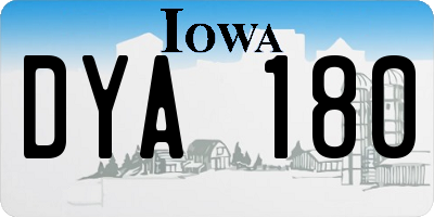 IA license plate DYA180