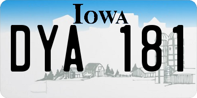 IA license plate DYA181