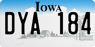 IA license plate DYA184