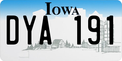 IA license plate DYA191