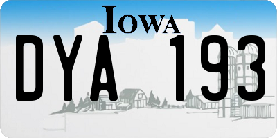 IA license plate DYA193