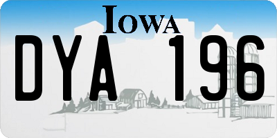 IA license plate DYA196