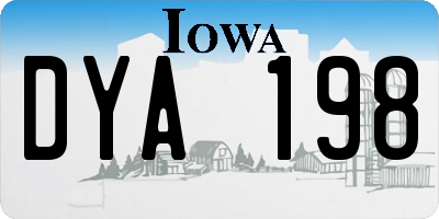 IA license plate DYA198