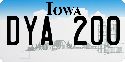 IA license plate DYA200