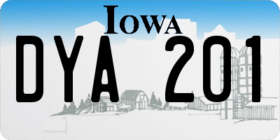 IA license plate DYA201