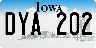 IA license plate DYA202