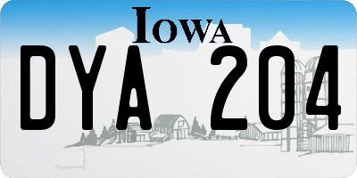 IA license plate DYA204