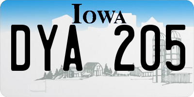 IA license plate DYA205