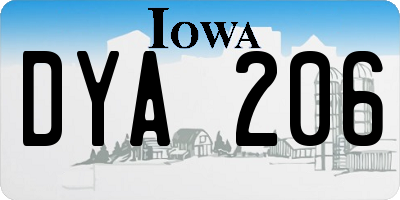 IA license plate DYA206