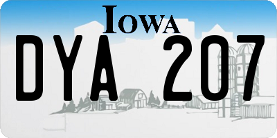 IA license plate DYA207
