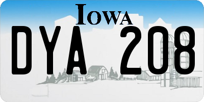 IA license plate DYA208