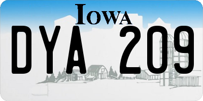 IA license plate DYA209