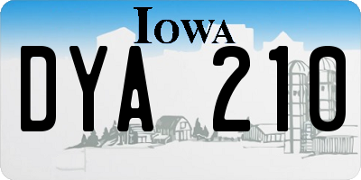 IA license plate DYA210