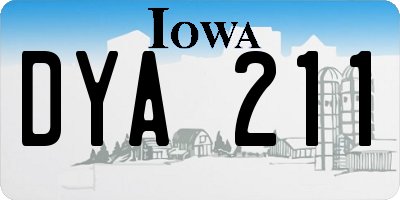 IA license plate DYA211