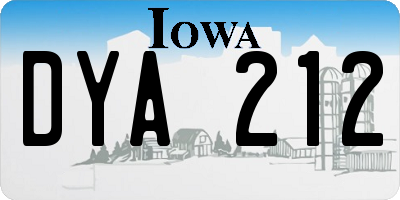 IA license plate DYA212