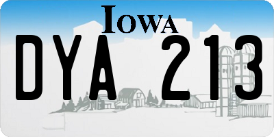 IA license plate DYA213