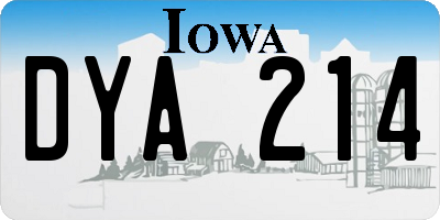 IA license plate DYA214