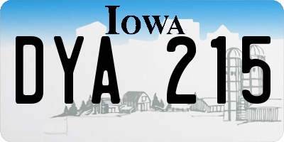 IA license plate DYA215