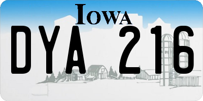 IA license plate DYA216
