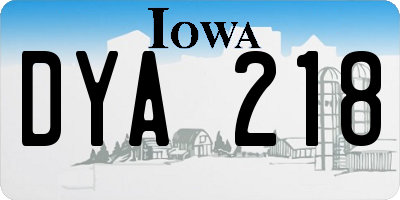 IA license plate DYA218