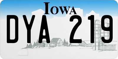 IA license plate DYA219