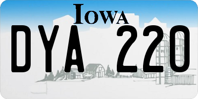 IA license plate DYA220