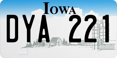 IA license plate DYA221