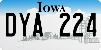 IA license plate DYA224