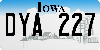 IA license plate DYA227
