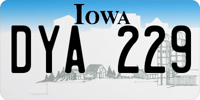 IA license plate DYA229