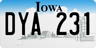 IA license plate DYA231