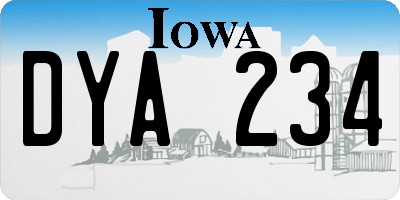 IA license plate DYA234
