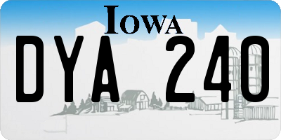 IA license plate DYA240