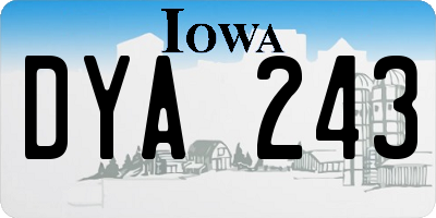 IA license plate DYA243