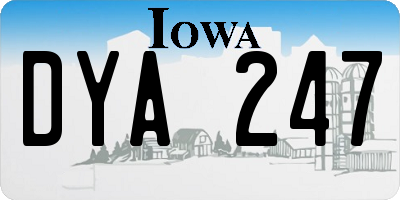IA license plate DYA247