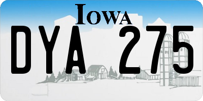 IA license plate DYA275