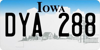 IA license plate DYA288
