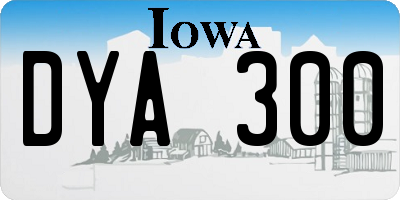 IA license plate DYA300