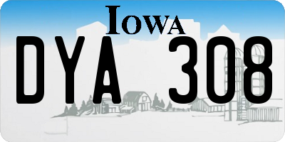 IA license plate DYA308