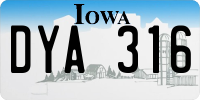 IA license plate DYA316