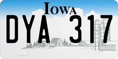 IA license plate DYA317